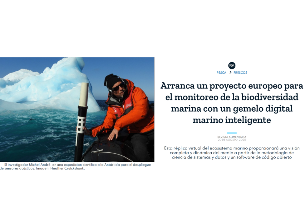 The SEAMPHONI project was recently featured in Revista Alimentaria, which presented its innovative work to create a digital twin of the ocean